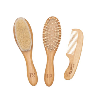3-Piece Bamboo Brush & Comb Set