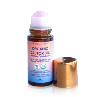 Organic Golden Castor Oil Roll-On with Rose Quartz