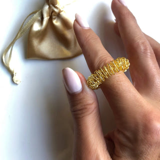 Gold Reflexology Acupuncture Massage Ring