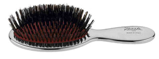 Chrome Mini Natural Bristle Hairbrush