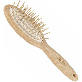 Mini Beech Oval Hairbrush with Wood Pins