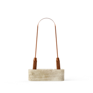 Italian Travertine Stone Tongue Scraper Holder