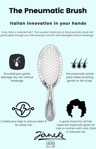 Medium Pneumatic Hairbrush With Metallic Pins